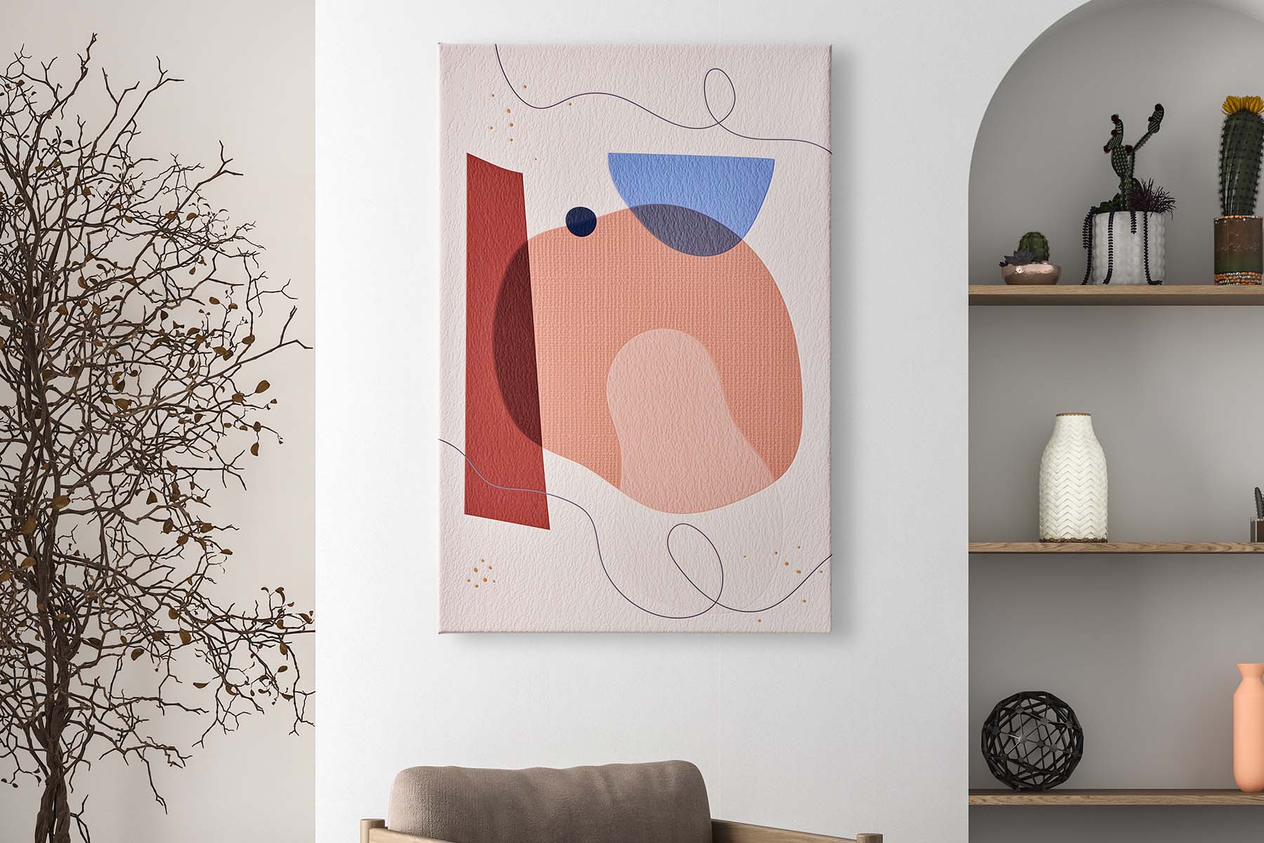 Water Shapes 4 - Abstrakte Strukturleinwand       